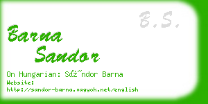 barna sandor business card